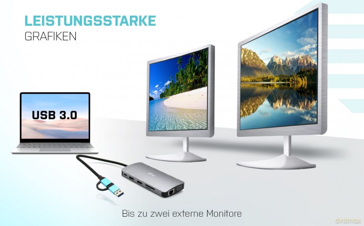 Stacja dokująca USB 3.0/USB-C/Thunderbolt 3x Display Metal Nano Dock LAN +Power Delivery 100W