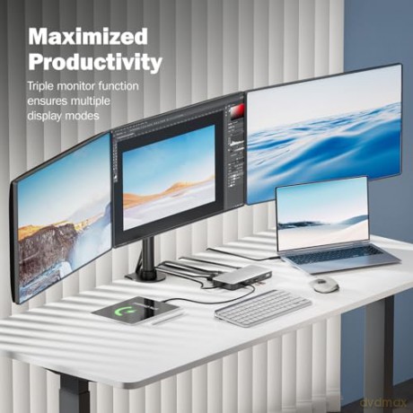 Stacja dokująca USB Typ C 11-portów 2x HDMI 1x DisplayPort 4K/60Hz DC-Jack 150W