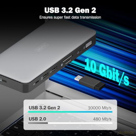 Stacja dokująca USB Typ C 11-portów 2x HDMI 1x DisplayPort 4K/60Hz DC-Jack 150W