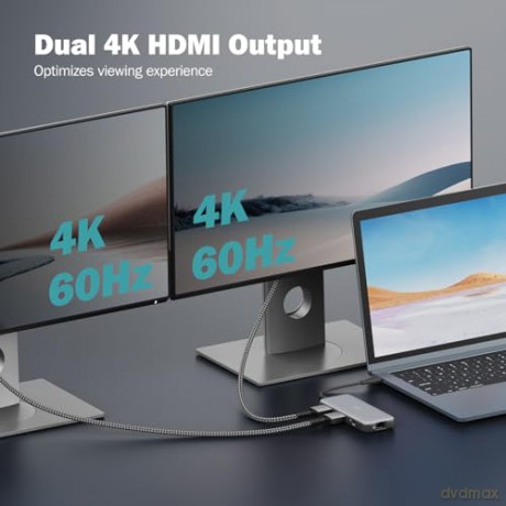 Stacja dokująca USB Typ C 8-portów 2x HDMI 4K/60Hz PD 3.0
