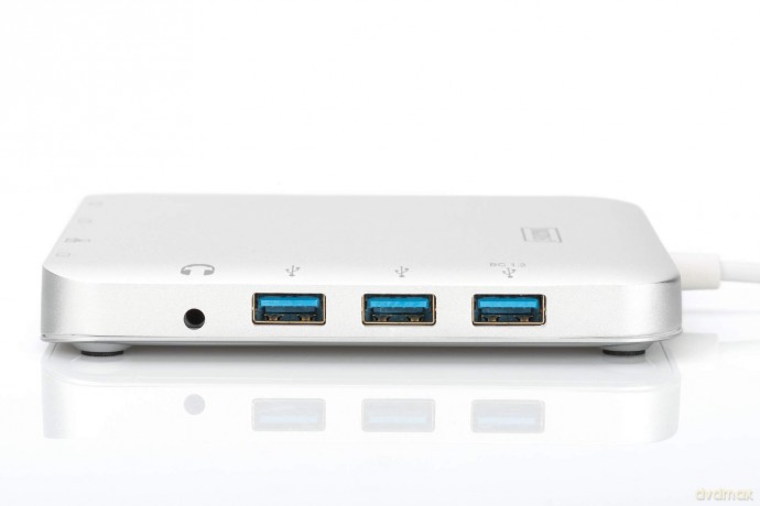 Stacja dokująca USB Typ C, 11 dodatkowych portów, funkcja Dual Monitor, 4K 30Hz, aluminiowa, Srebrna