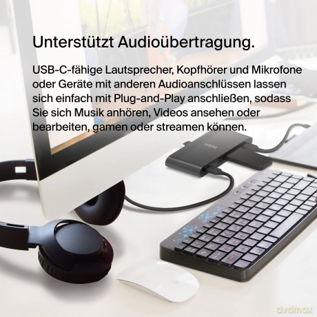 Stacja dokująca USB-C do 4xUSB-C czarny