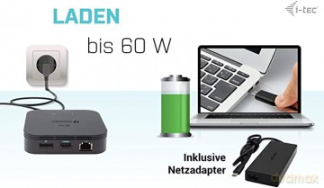 Stacja dokująca USB-C HDMI Dual DP Docking Station Power Delivery 100 W + i-tec Universal Charger 100 W