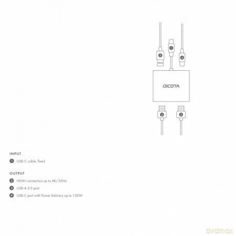 Stacja dokująca USB-C Portable 4-in-1 D ock 4K 2xHDMI 100W PD