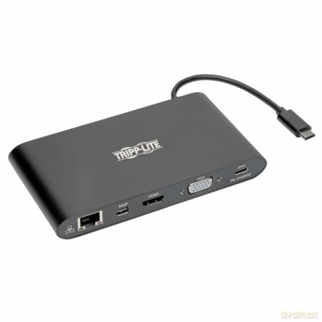 Stacja dokująca USB-C, podwójny wyświetlacz 4K HDMI/mDP, VGA, USB 3.2 Gen 1, koncentrator USB-A/C, GbE, karta pamięci, ładowanie PD 100 W