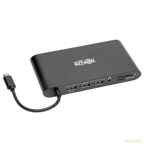 Stacja dokująca USB-C, podwójny wyświetlacz 4K HDMI/mDP, VGA, USB 3.2 Gen 1, koncentrator USB-A/C, GbE, karta pamięci, ładowanie PD 100 W