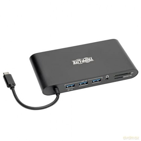 Stacja dokująca USB-C, podwójny wyświetlacz 4K HDMI/mDP, VGA, USB 3.2 Gen 1, koncentrator USB-A/C, GbE, karta pamięci, ładowanie PD 100 W