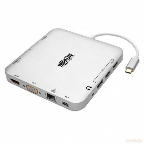Stacja dokująca USB-C, podwójny wyświetlacz 4K HDMI/mDP, VGA, USB 3.2 Gen 1, koncentrator USB-A/C, GbE, ładowanie PD 60 W U442-DOCK2-S
