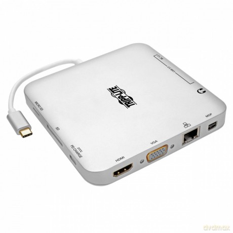 Stacja dokująca USB-C, podwójny wyświetlacz 4K HDMI/mDP, VGA, USB 3.2 Gen 1, koncentrator USB-A/C, GbE, ładowanie PD 60 W U442-DOCK2-S