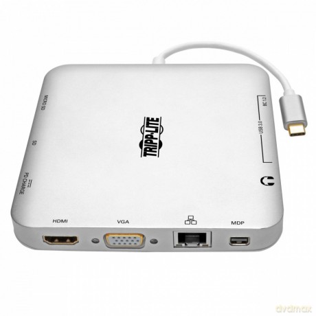 Stacja dokująca USB-C, podwójny wyświetlacz 4K HDMI/mDP, VGA, USB 3.2 Gen 1, koncentrator USB-A/C, GbE, ładowanie PD 60 W U442-DOCK2-S