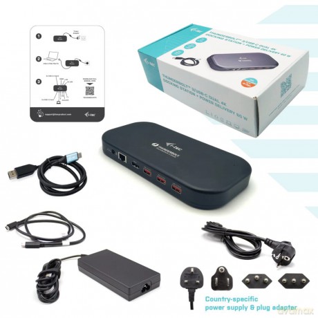 Stacja dokującaThunderbolt 3/USB-C Dual 4K Docking Station + USB-C to DisplayPort Cable (1,5m) + Power Delivery 60W