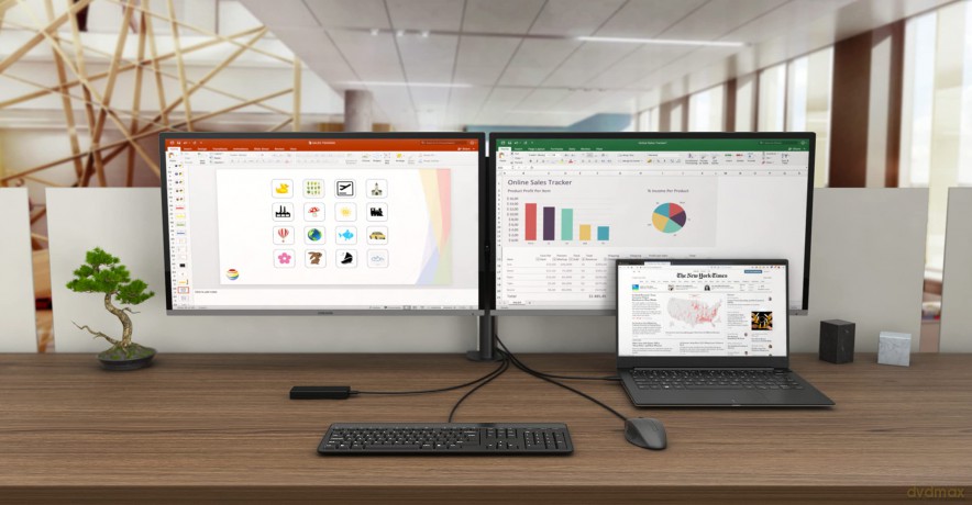 Stacja dokującą USB-C Dual Display Docking Station Power Delivery 100 W + i-tec Universal Charger 112 W