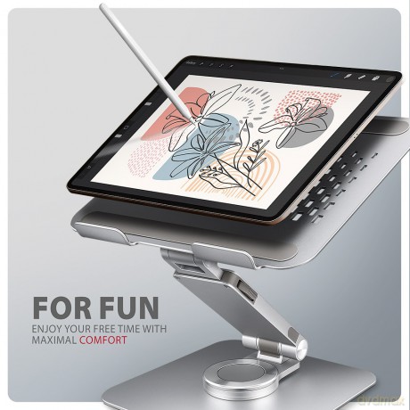 STND-LR Podstawa do laptopów aluminiowa 10-16" regulowane kąty nachylenia, obrót o 360 stopni