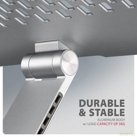 STND-LR Podstawa do laptopów aluminiowa 10-16" regulowane kąty nachylenia, obrót o 360 stopni