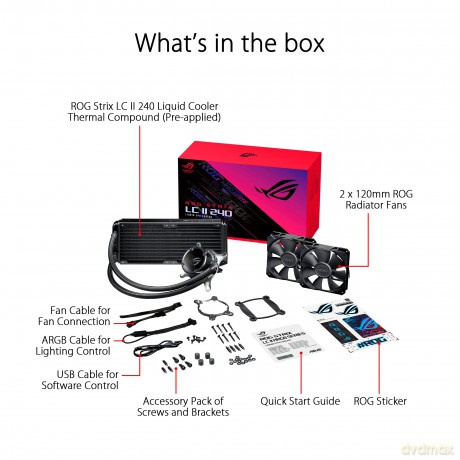 System chłodzenia ROG Strix LC II 240 LCD/2x120mm/AURA Sync/Czarny