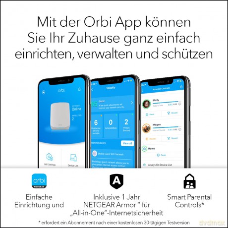 System WiFi 6 Orbi RBK763S AX5400 3-pak