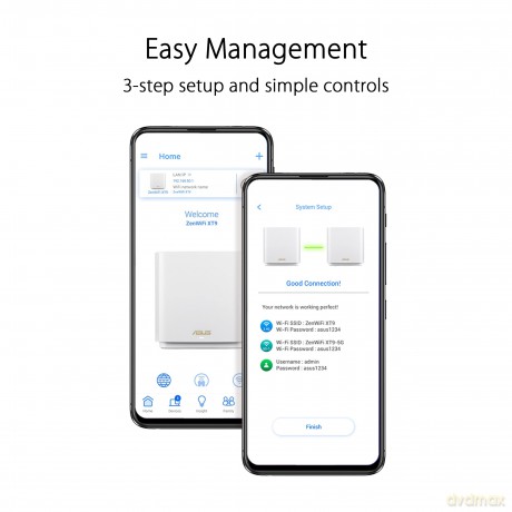 System ZenWiFi XT9 WiFi 6 AX7800 2-pak biały