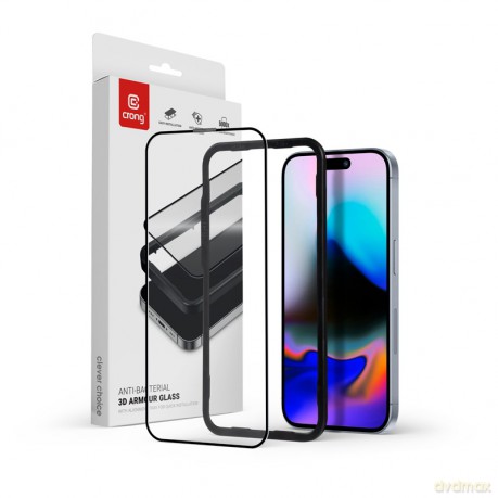 Szkło ochronne Anti-Bacterial 3D Armour Glass - hartowane 9H Full Glue do iPhone 16 Pro Max + ramka instalacyjna