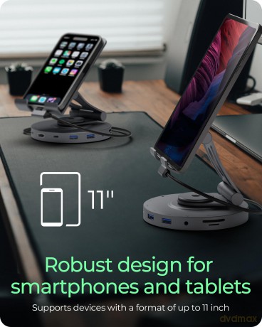 Uchwyt na tableta/smartfona z wbudowaną stacją dokujacą IB-TH100-DK