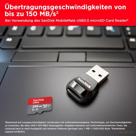 Ultra microSDXC 256GB 150MB/s A1 + Adapter SD