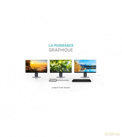 USB-C Metal Nano Stacja Dokująca 3x Display 2x DP 1x HDMI LAN Power Delivery 100 W