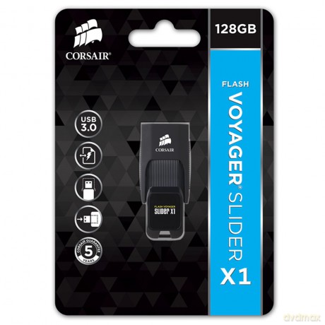 VOYAGER Slider X1 128GB USB3.0 Capless Design, Read 130MBs, Plug and Play
