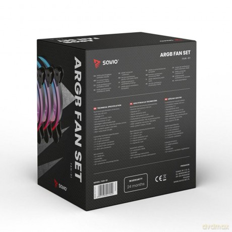 Wentylator FAN-01 4-pack 120mm ARGB wraz kontrolerem oraz pilotem