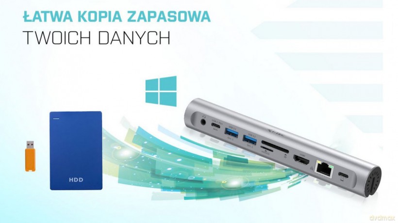 Zestaw stacja dokująca + podstawka Metal Cooling Pad for notebooks (up-to 15.6) with USB-C Docking Station (Power Delivery 100 W)