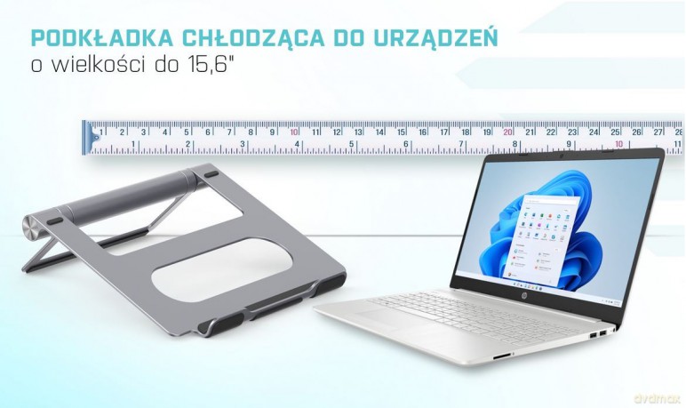 Zestaw stacja dokująca + podstawka Metal Cooling Pad for notebooks (up-to 15.6) with USB-C Docking Station (Power Delivery 100 W)