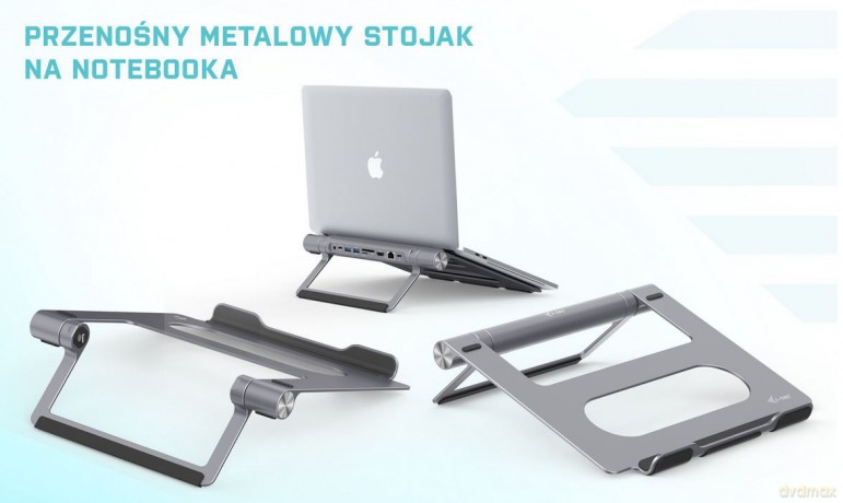 Zestaw stacja dokująca + podstawka Metal Cooling Pad for notebooks (up-to 15.6) with USB-C Docking Station (Power Delivery 100 W)