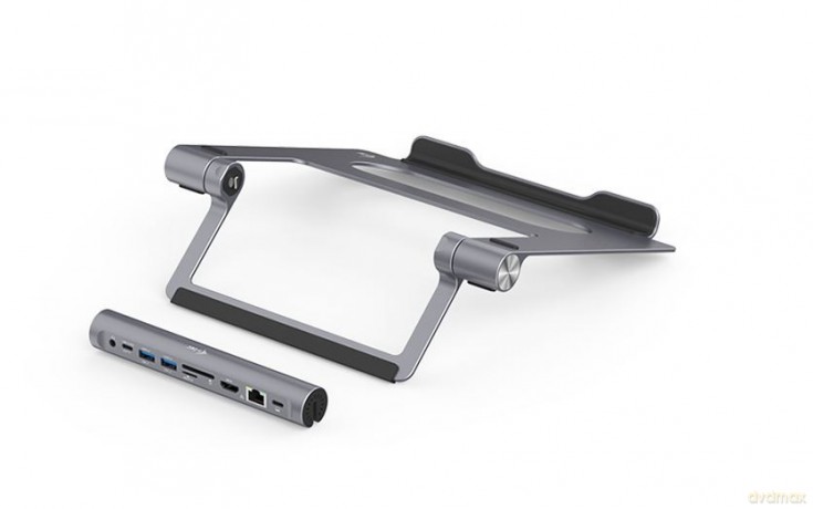 Zestaw stacja dokująca + podstawka Metal Cooling Pad for notebooks (up-to 15.6) with USB-C Docking Station (Power Delivery 100 W)