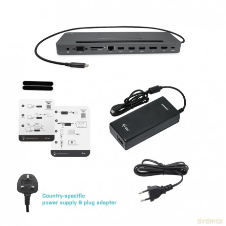 Zestaw Stacja dokująca USB-C Metal Ergonomic 4K 3x Display Power Delivery 85W + Zasilacz Uniwersalny 112 W