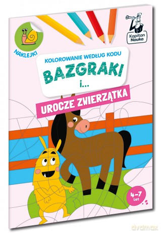 Bazgraki i urocze zwierzątka. Kolorowanie według kodu. Kapitan Nauka. Bazgraki - Opracowanie zbiorowe [KSIĄŻKA]