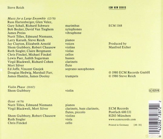 Steve Reich: Octet/Music For [CD]