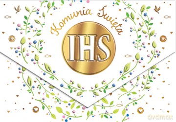 Karnet Komunia listki IHS