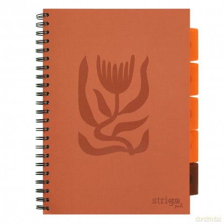 Kołozeszyt Strigo A4 Project Book Floral ceglany kratka