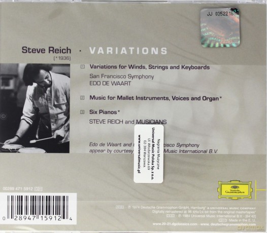 Steve Reich: Variations For Wind [CD]