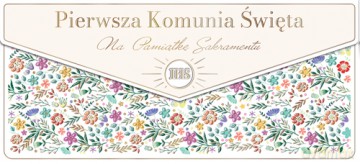 Koperta na pieniądze Komunia Wianuszek kolorowy