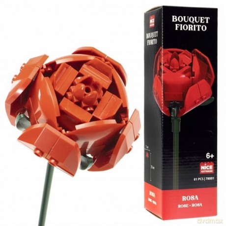 Kwiaty z klocków Róża [KLOCKI]