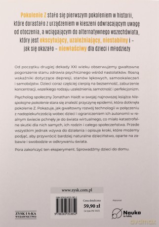 Niespokojne pokolenie. Jak wielkie przeprogramowanie dzieciństwa wywołało epidemie chorób psychicznych - Jonathan Haidt [KSIĄŻKA]