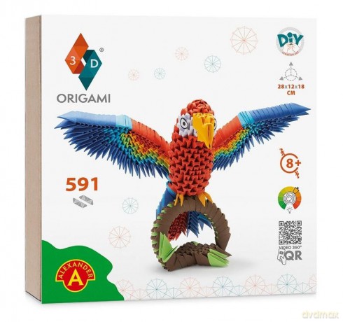 Origami 3D Papuga