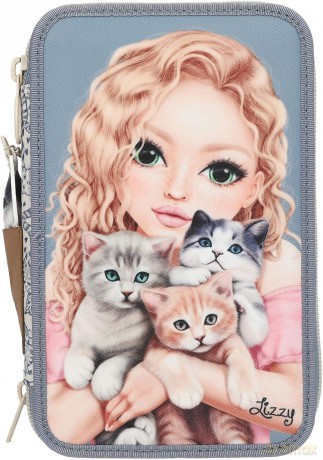Piórnik 3-komorowy z wyposażeniem Top Model Cat Love 13271A