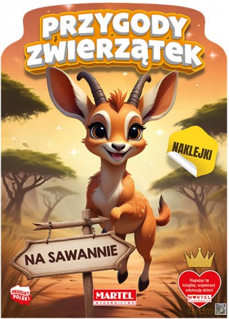 Przygody zwierząt na sawannie. Kolorowanka z naklejkami - Agata Niemirska [KSIĄŻKA]