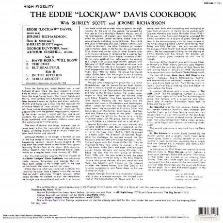 Eddie 'Lockjaw' Davis: The Eddie "LOCKJAW" Davis Cookbook, Vol. 1 [WINYL]