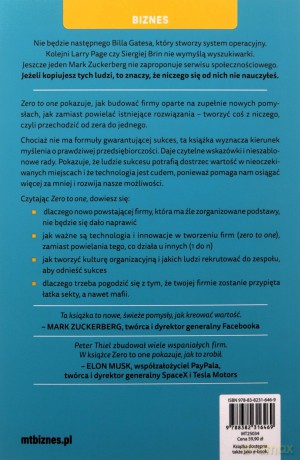 ZERO TO ONE. Notatki o start-upach, czyli jak budować przyszłość - Peter Thiel, Blake Masters [KSIĄŻKA]