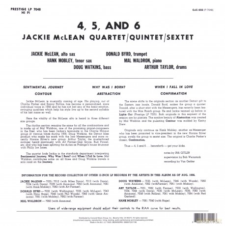 Jackie Mclean: 4, 5 And 6 [WINYL]