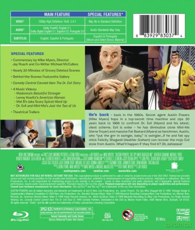 Austin Powers: The Spy Who Shagged Me (Austin Powers 2: Szpieg, który nie umiera nigdy) [Blu-Ray]
