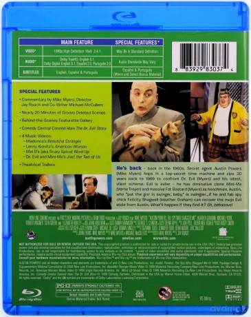 Austin Powers: The Spy Who Shagged Me (Austin Powers 2: Szpieg, który nie umiera nigdy) [Blu-Ray]