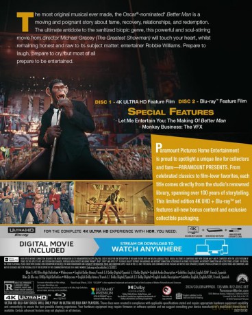 Better Man (Better Man: Niesamowity Robbie Williams) [Blu-Ray 4K]+[Blu-Ray]