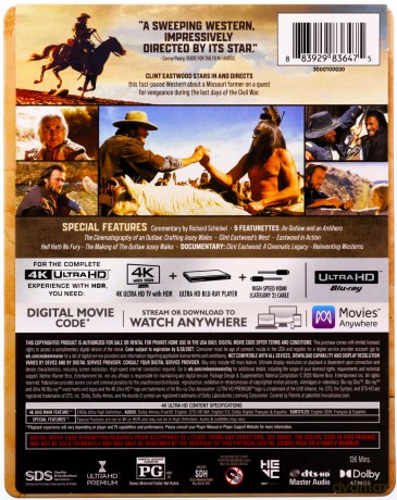 The Outlaw Josey Wales (Wyjęty spod prawa Josey Wales) (steelbook) [Blu-Ray 4K]